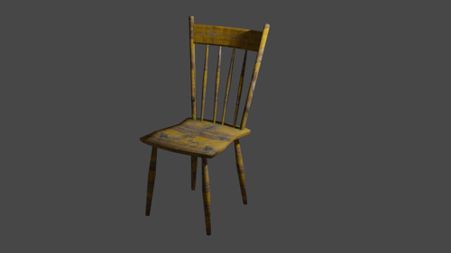 OLD WOODEN CHAIR (LOW-POLY) preview image
